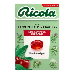 Sladice Ricola brez sladkorja evkaliptus češnja, 50 g