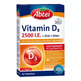 ABTEI Vitamin D3 2500 IU tablete + cink + selen, 42 kos