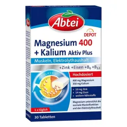 Abbey magnezij 400 + kalijeve tablete, 30 kos