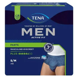 TENA® MEN ACTIVE FIT Plus Hlače modre S/M za inkontinenco, 12 kosov