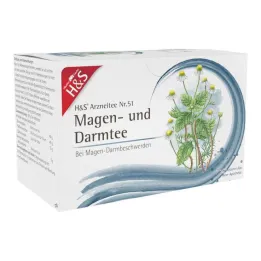 H&S® filter vrečke čaja za želodec in črevesje, 20X2,0 g