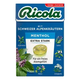 Ricola brez sladkorja škatla mentol ekstra močni bonboni, 50 g