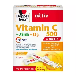 DOPPELHERZ Vitamin C 500+cink+D3 Depot DIRECT Pel., 40 kos