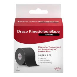 Draco kineziološki trak 5 cmx5 m črn, 1 kos