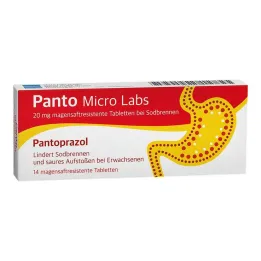 Panto Micro Labs 20 mg enterično obložene tablete proti zgagi, 14 kos