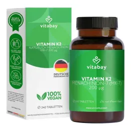 Vitamin K2 200 µg MK-7 veganskih tablet, 240 kos