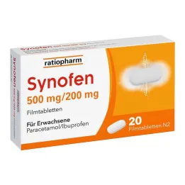 Synofen - z ibuprofenom in paracetamolom, 20 kosov