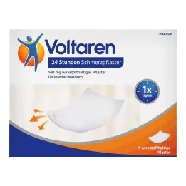 Voltaren 24 urni obliži proti bolečinam z diklofenakom, 5 kom