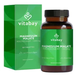 Magnezijev malat 1000 mg veganske visokoodmerne tablete, 180 kos