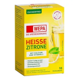 Wepa pekoča limona + vitamin C + kalcij v prahu brez sladkorja, 10X10 g