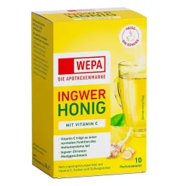 Wepa Ingver + Med + Vitamin C v prahu, 10X10 g