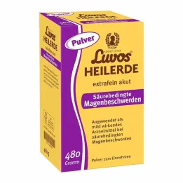 Luvos zdravilna glina ekstra fina akutne želodčne težave s kislino, 480 g
