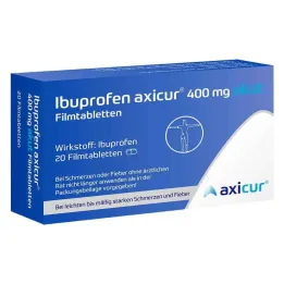 Ibuprofen axicur® 400 mg akutne filmsko obložene tablete, 20 kos