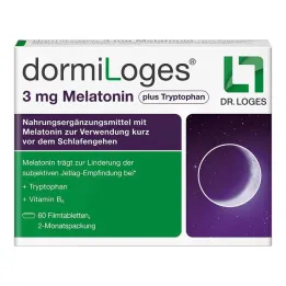 Dormiloges 3 mg melatonin plus triptofan filmsko obložene tablete, 60 kos