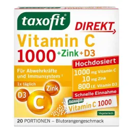 Taxofit Vitamin C 1000 + Cink + D3 Direct Granule, 20 kos