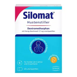 Silomat zaviralec kašlja dekstrometorfan z okusom medu, 20 kos