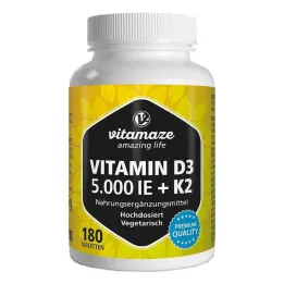 Vitamin D3 K2 5000 IU / 100 µg visokoodmerne tablete, 180 kosov