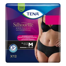 Črne inkontinenčne hlače Tena Silhouette Plus M, 12 kom