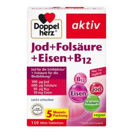 Doppelherz jod + folna kislina + železo + B12 tablete, 150 kos