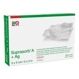 Suprasorb A + Ag Antimik.Cal.Alginatna kompresa 5x5 cm, 10 kos