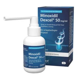 Minoxidil Dexcel 50 mg/ml pršilo za uporabo na lasišču, 60 ml