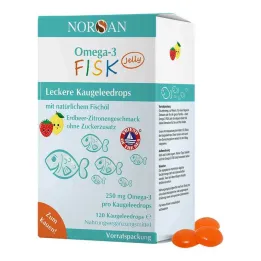 Norsan Omega-3 Fisk Jelly za otroške dražeje, 120 kosov