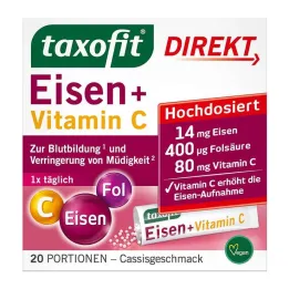 Taxofit železo + vitamin C Direct zrnca, 20 kos