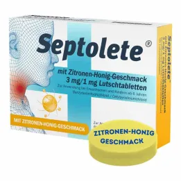 Septolete pastile z okusom limone in medu 3 mg/1 mg, 16 tablet
