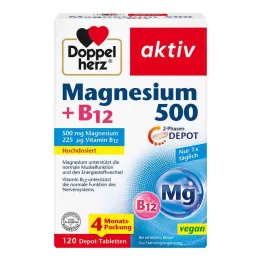 Doppelherz Magnezij 500 + B12 2-fazne depo tablete, 120 kos