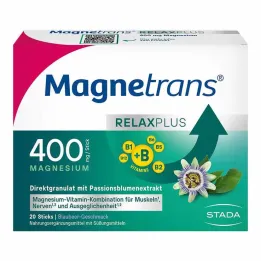 Magnetrans Relax + 400 mg granulat v obliki palčk borovnica, 20 kos