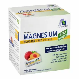 Magnezij 400 + D3 + K2 direkt breskev pasijonka, 50X2,5 g