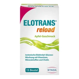 Elotrans reload elektrolit v prahu jabolčna vrečka, 15X7,45 g