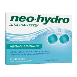 Neo-Hydro pastile mentol brez sladkorja, 24 kos