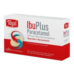 Togal Ibuplus Paracetamol 200 mg/500 mg filmsko obložene tablete, 20 tablet