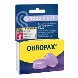 Silikonski ušesni čepki Ohropax Good Night, 8 kosov