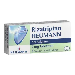 Rizatriptan Heumann za migrene 5 mg tablete, 2 kos