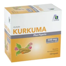 Kurkuma 500 mg + piperin kapsule, 180 kos