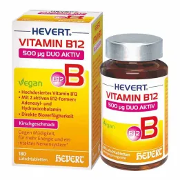 Vitamin B12 Hevert 500 µg Duo Active pastile, 180 kos