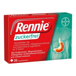 Rennie žvečljive tablete brez sladkorja, 36 kos