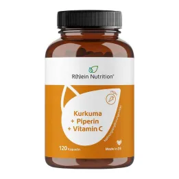 Kurkuma 95% kurkumin + piperin + vitamin C veganske kapsule, 120 kos