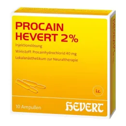 Prokain Hevert 2% raztopina za injiciranje ampule, 10x2 ml