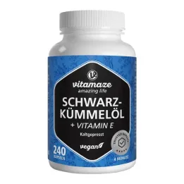 Olje črne kumine kapsule + vitamin E, 240 kosov