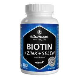 Biotin 10 mg visok odmerek + cink + selen tablete, 180 kos
