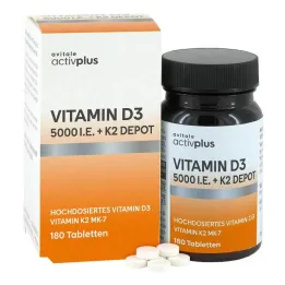 Activplus Vitamin D3 5000 IU + K2 Depot tablete, 180 kos