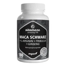 Maca Black + Tribulus + Ginseng Complex kapsule, 180 kos