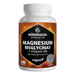 Magnezijev bisglicinat + vitamin B6 kapsule, 240 kosov